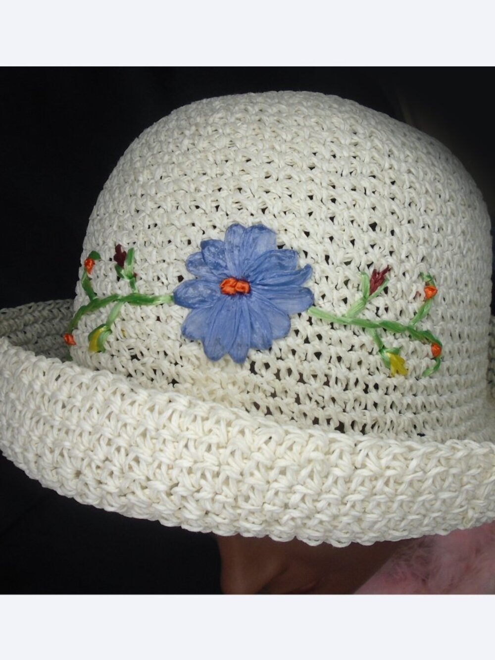 Spring Summer White Hat, Breton Style but VERSATILE!!!!!! Wear many ways - Picture 5 of 10